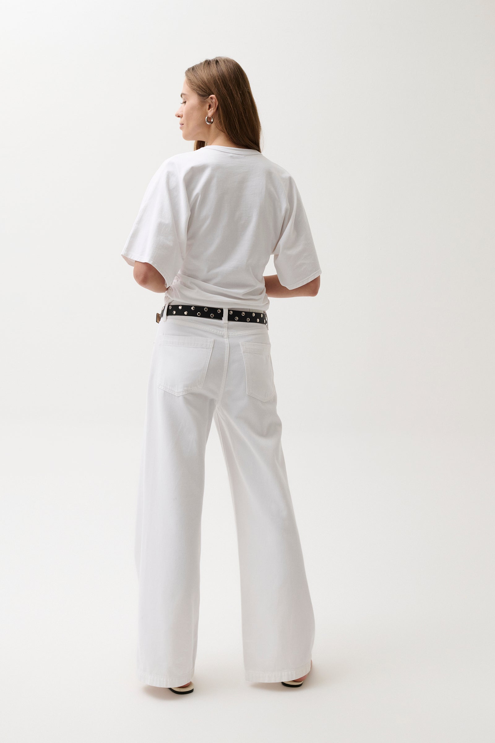 Jadyn Mid Rise Palazzo Jean - Vivid White – Pistola Denim