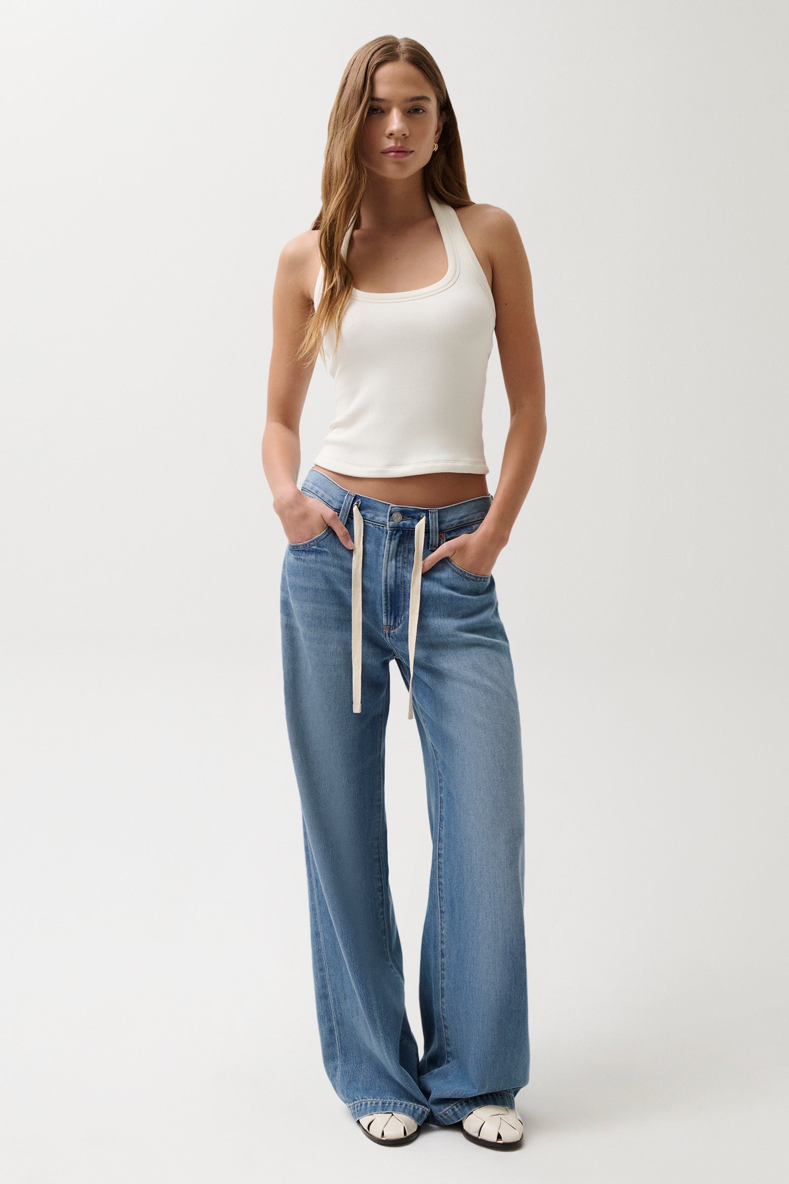 タグ付き SOOR PLOOM Retro Jean ② Jadyn Mid Rise Drawstring Palazzo Jean - Expanse – Pistola Denim