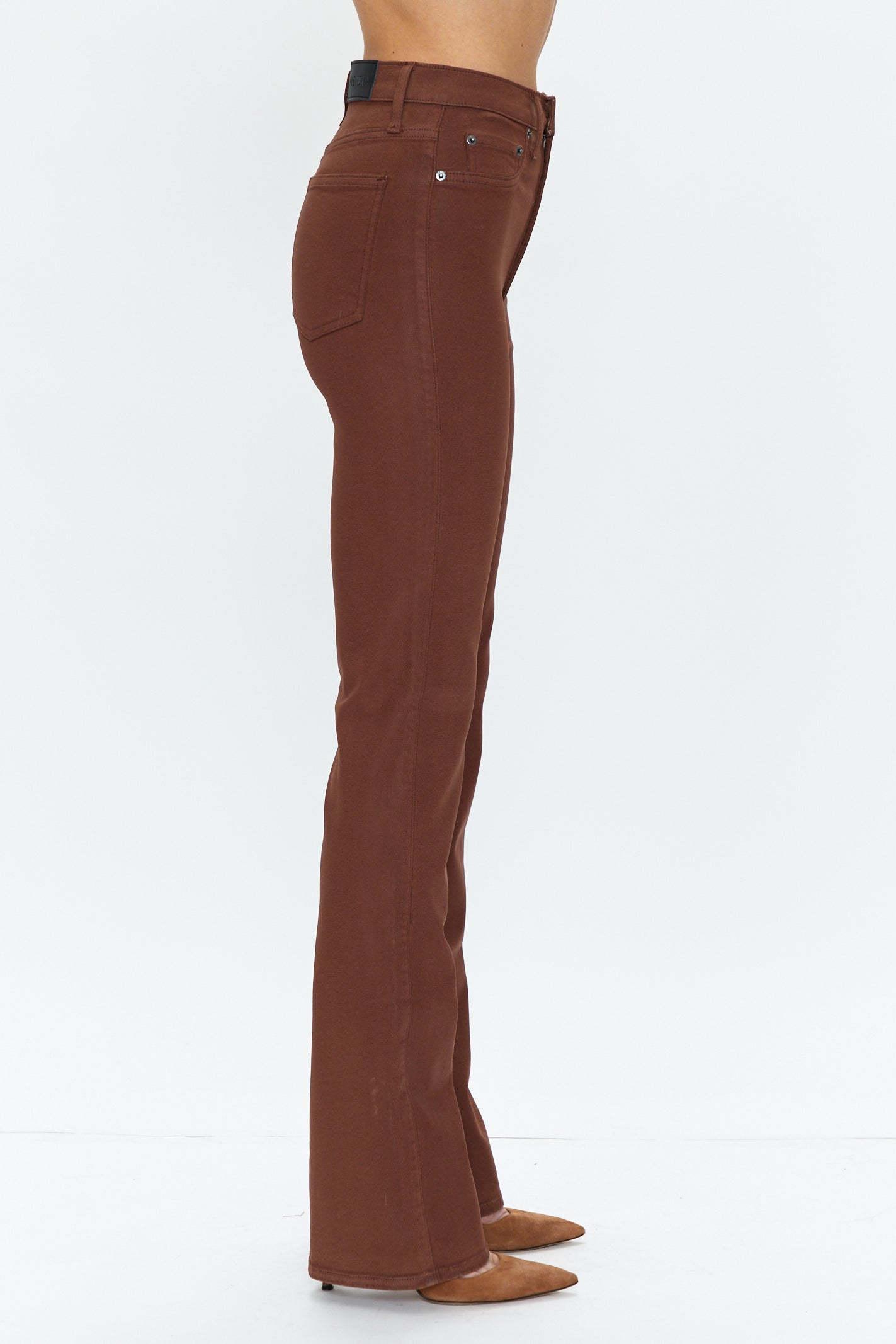 Colleen Super High Rise Slim Boot - Coated Saddle