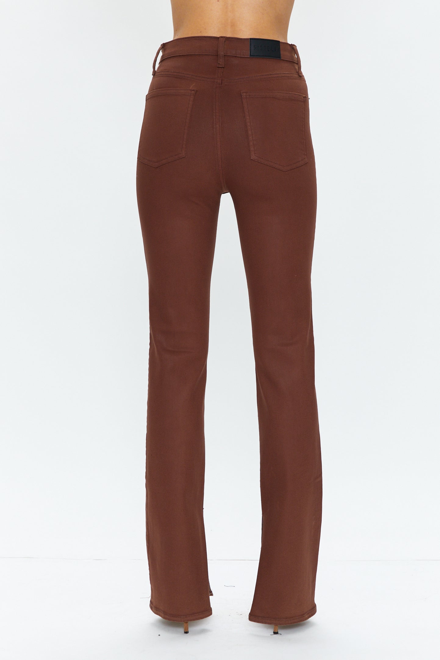 Colleen Super High Rise Slim Boot - Coated Saddle