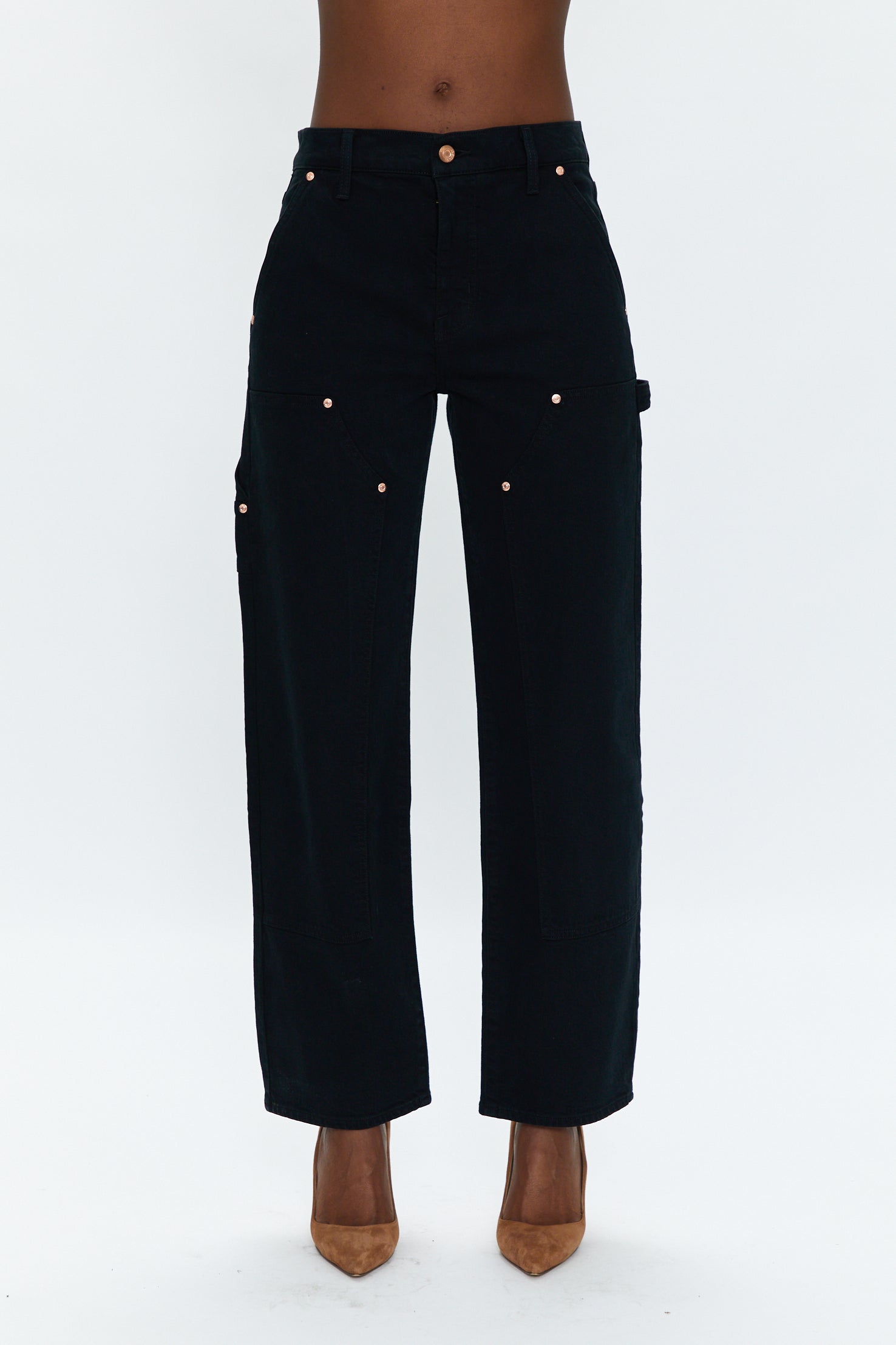 Lexi Carpenter Mid Rise Bowed Straight - Coal
