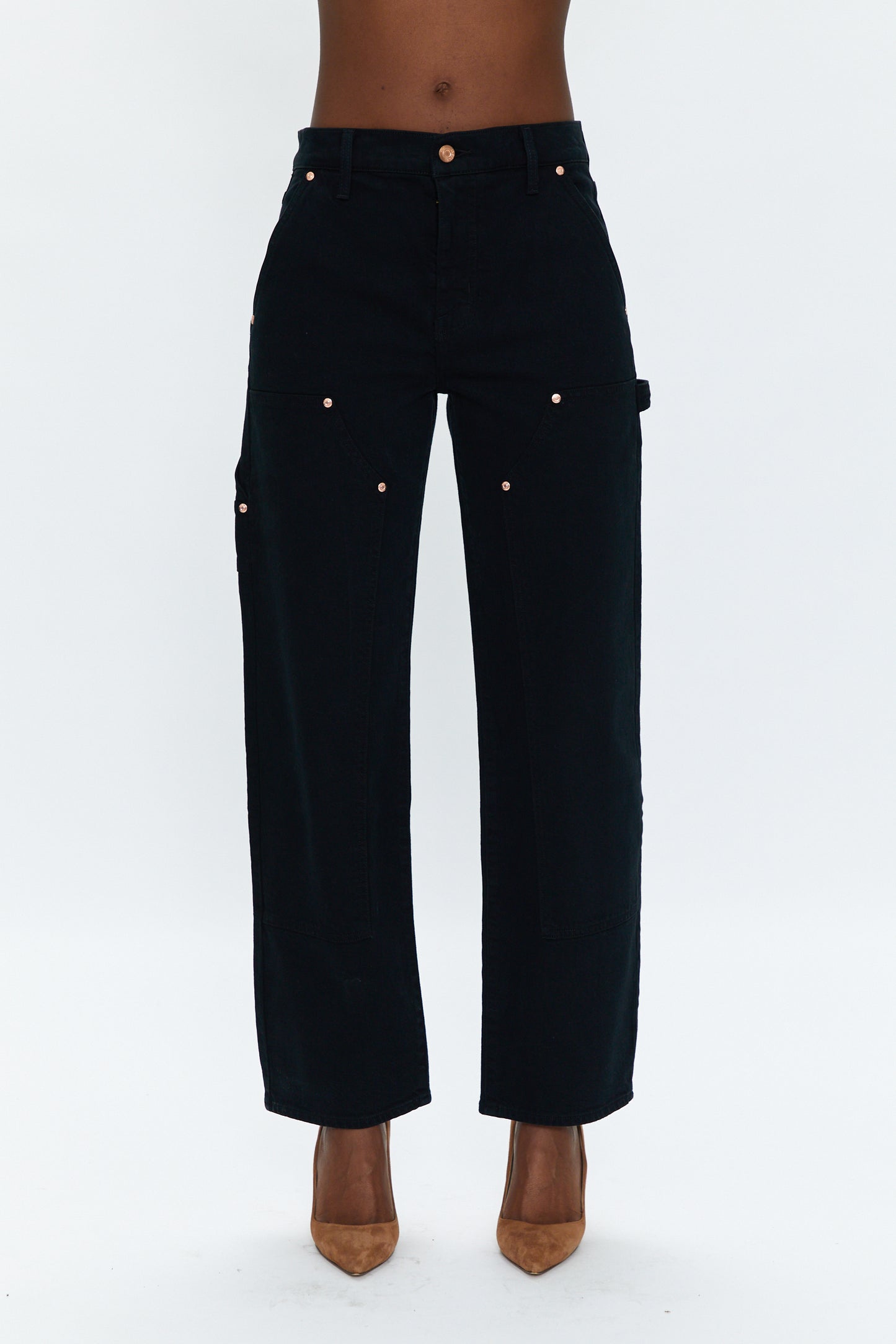 Lexi Carpenter Mid Rise Bowed Straight Jean - Coal