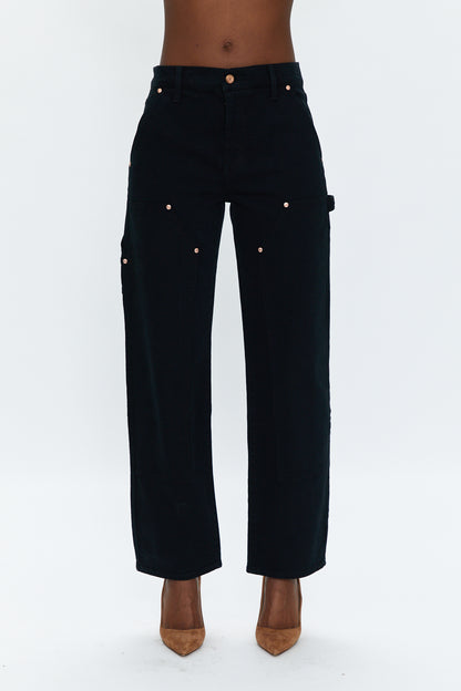 Lexi Carpenter Mid Rise Bowed Straight Jean - Coal