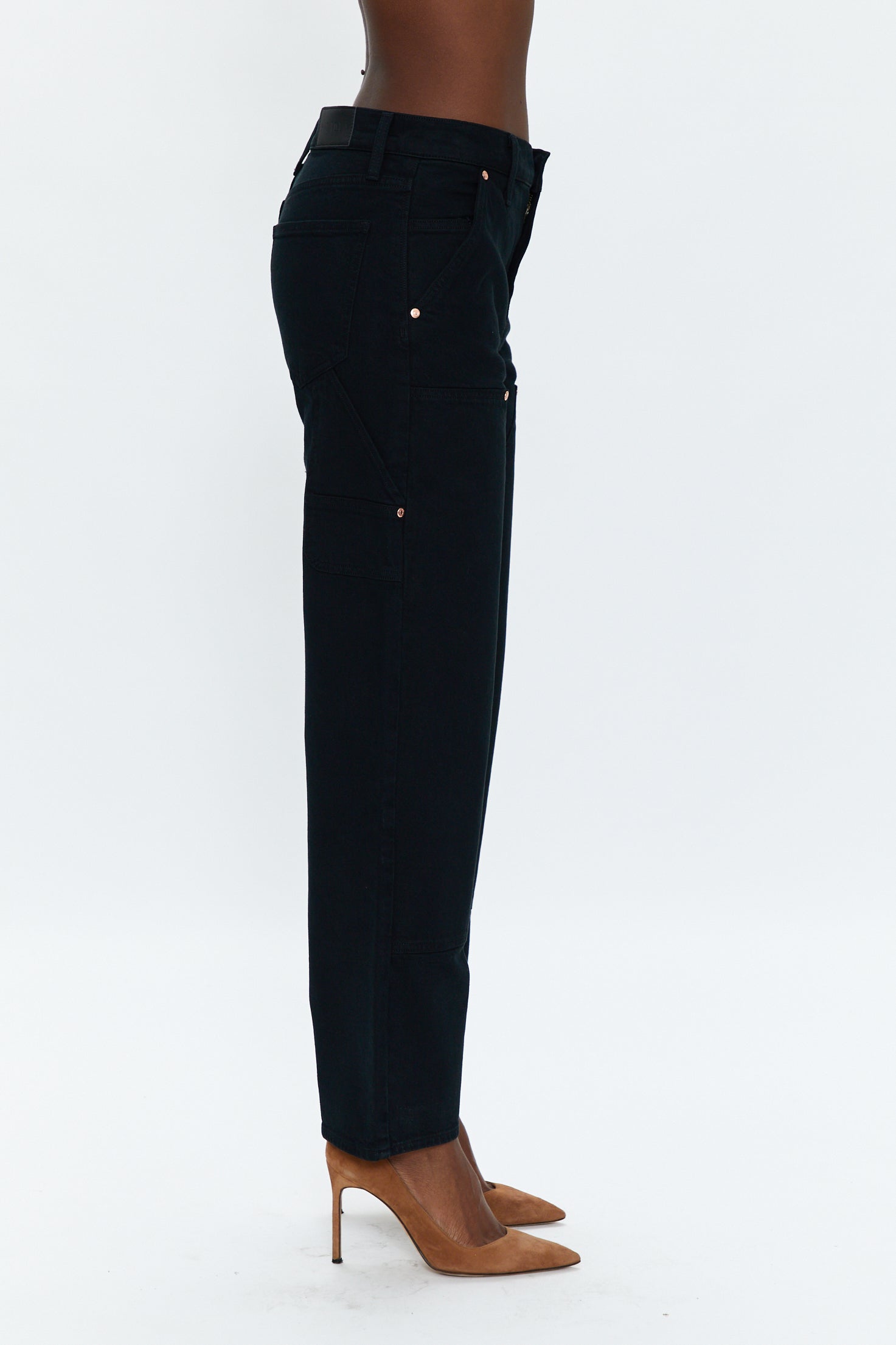 Lexi Carpenter Mid Rise Bowed Straight - Coal