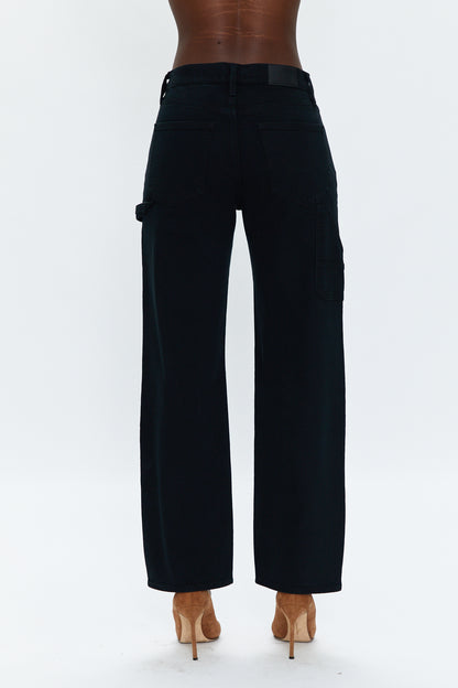 Lexi Carpenter Mid Rise Bowed Straight Jean - Coal