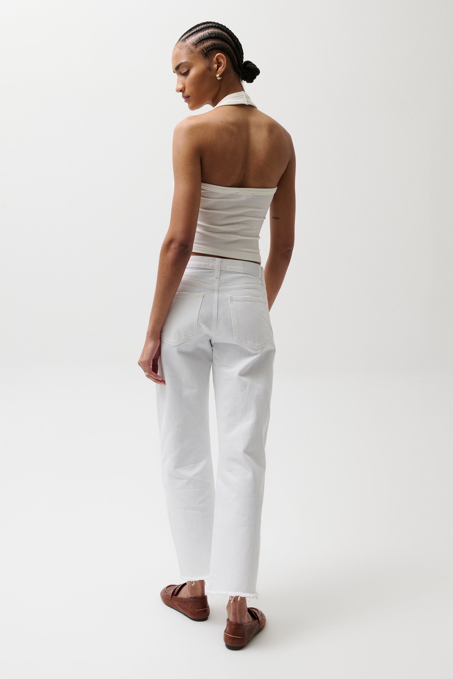 Lexi Mid Rise Bowed Straight Jean - Luxe White Vintage