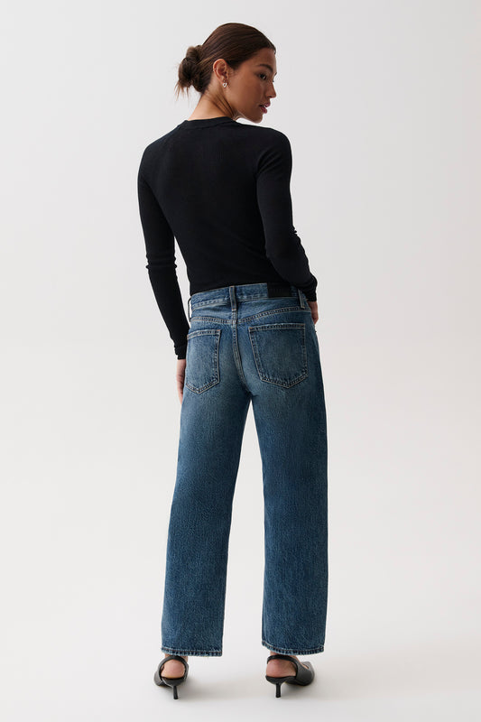 PETITE Lexi Mid Rise Bowed Straight Jean - Artisan