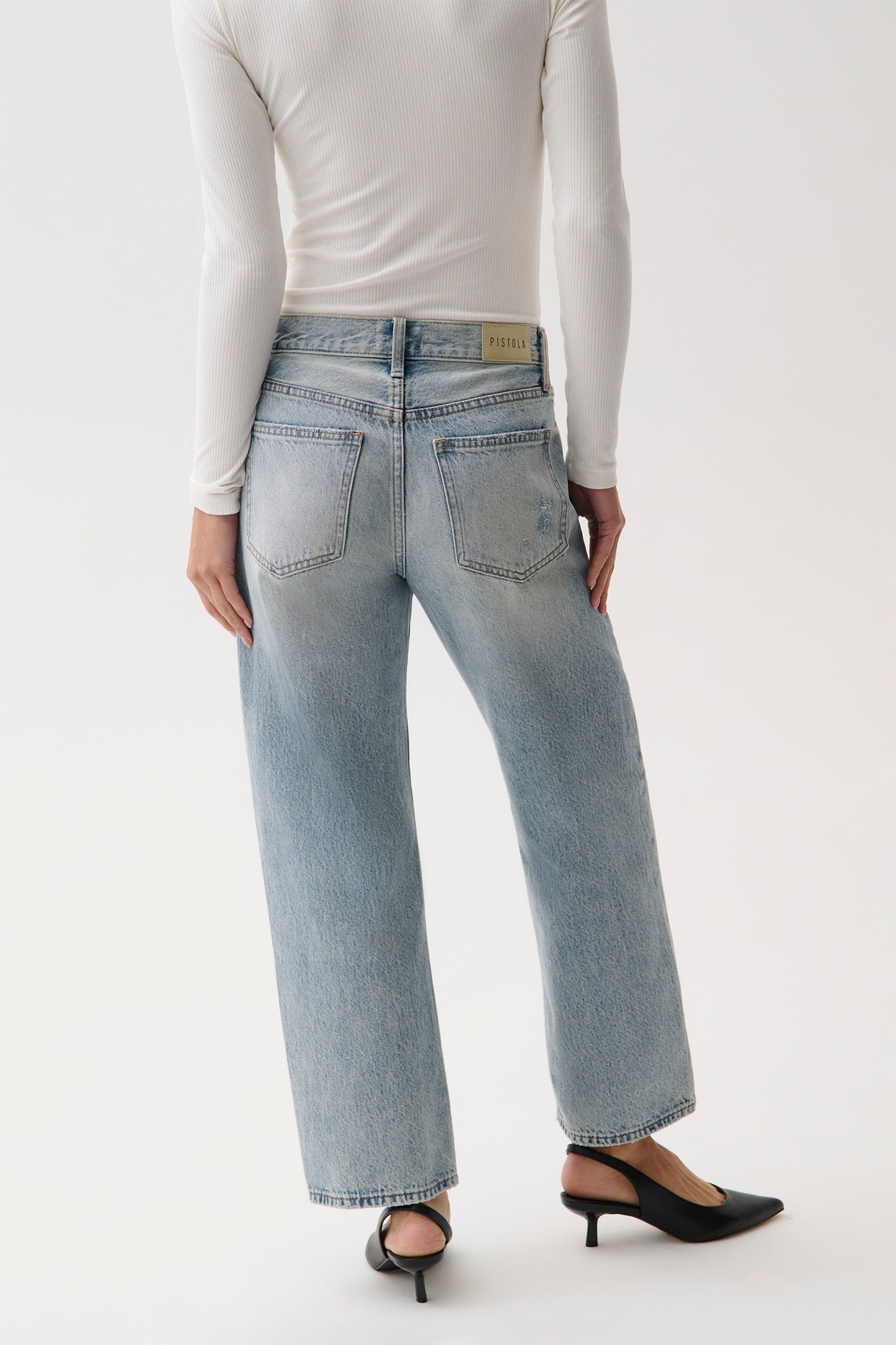 PETITE Lexi Mid Rise Bowed Straight Jean - Bowie