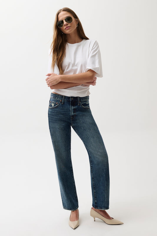 Lexi Mid Rise Bowed Straight Jean - Artisan