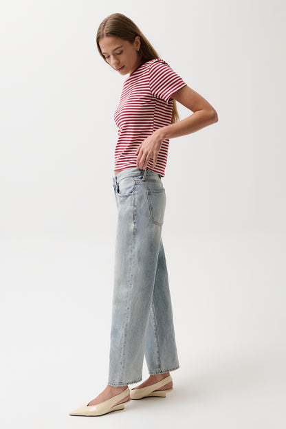 Lexi Mid Rise Bowed Straight Jean - Bowie