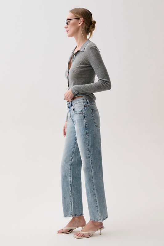 Lexi Mid Rise Bowed Straight Jean - Bowie