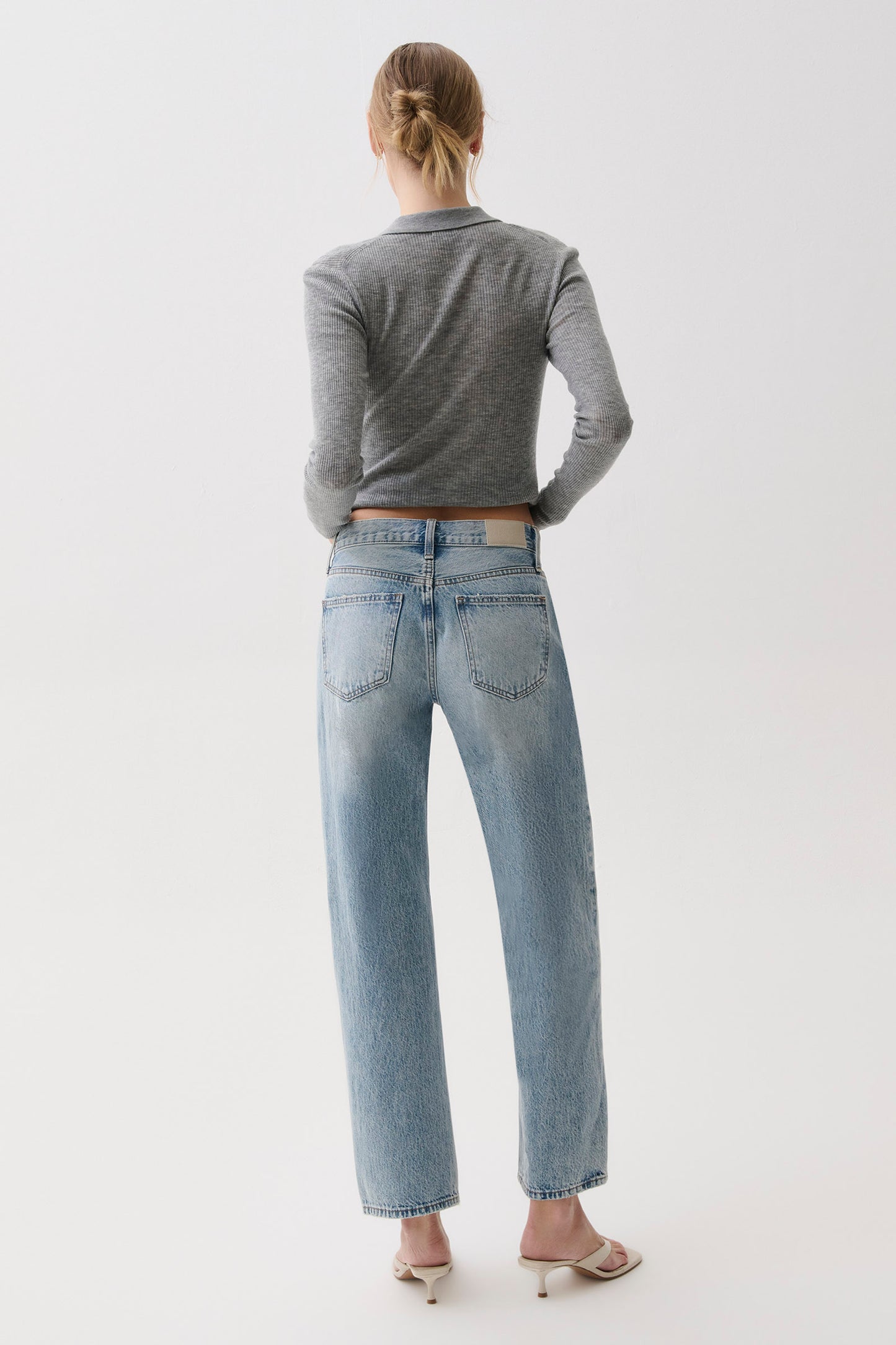 Lexi Mid Rise Bowed Straight Jean - Bowie