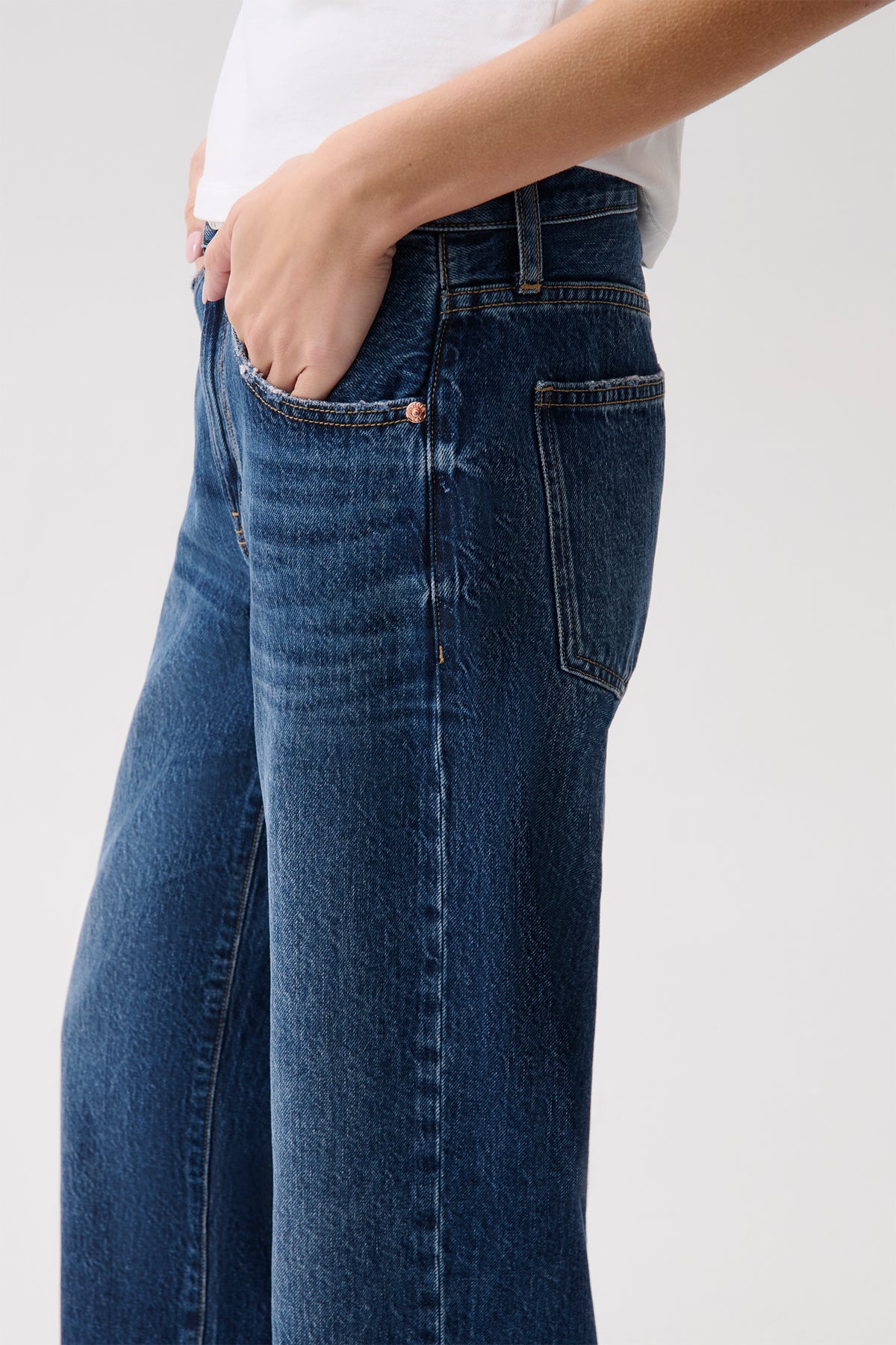 Lexi Mid Rise Bowed Straight Jean - Moonwave