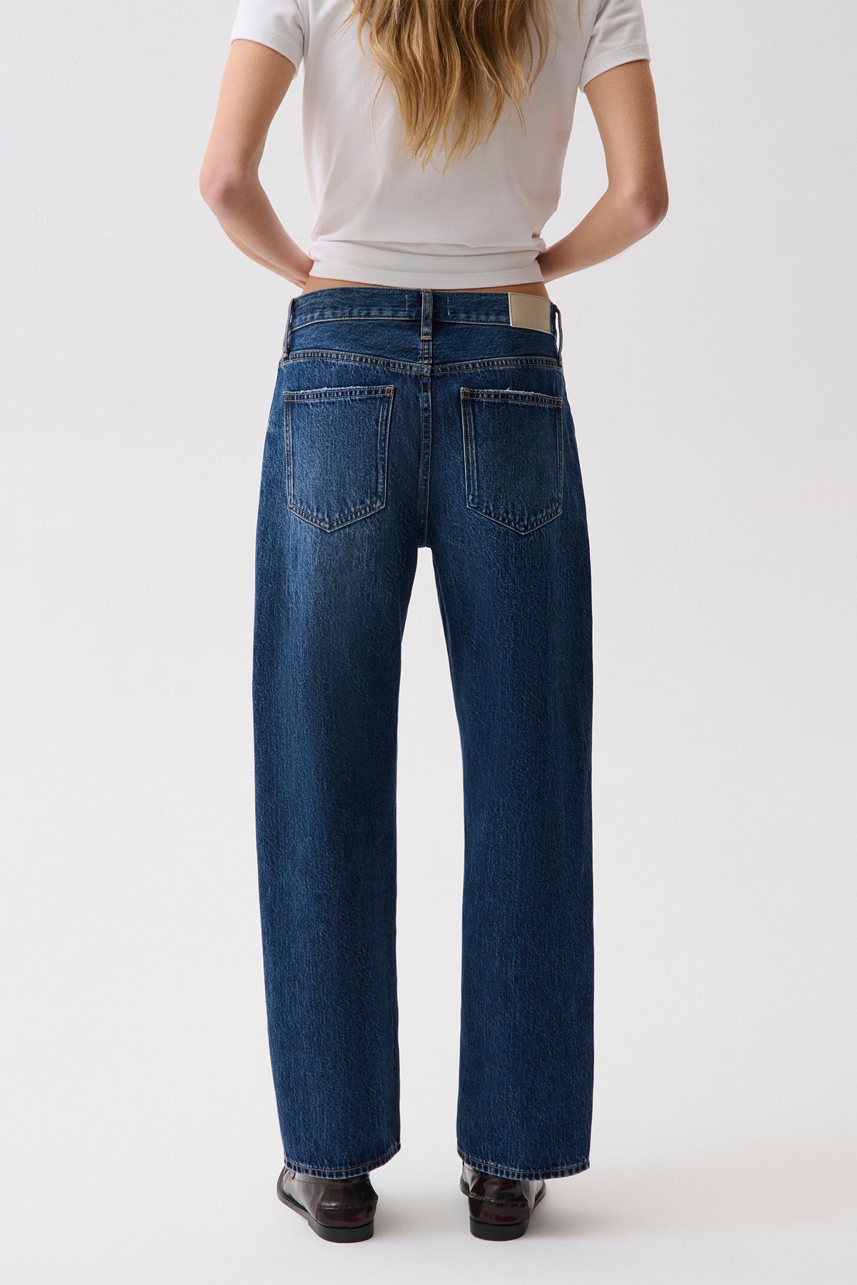 Lexi Mid Rise Bowed Straight Jean - Moonwave