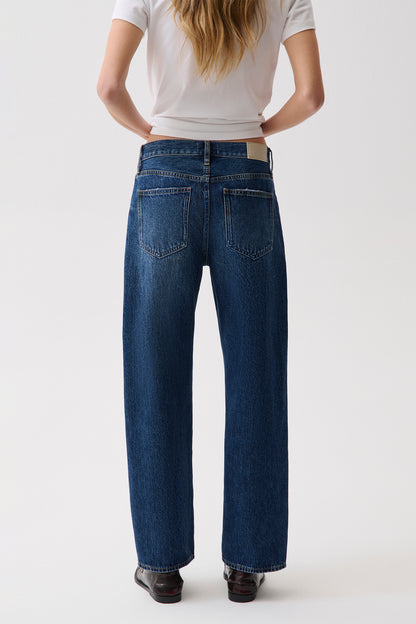 Lexi Mid Rise Bowed Straight Jean - Moonwave
