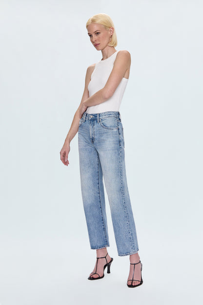 PETITE Lexi Mid Rise Bowed Straight Jean- Bowie