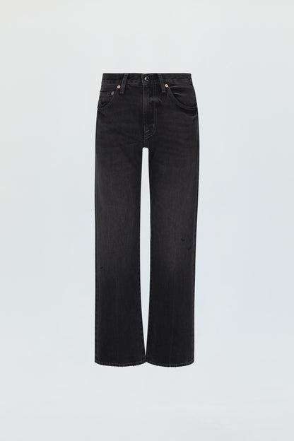 Lexi Mid Rise Bowed Straight Jean - Mercury