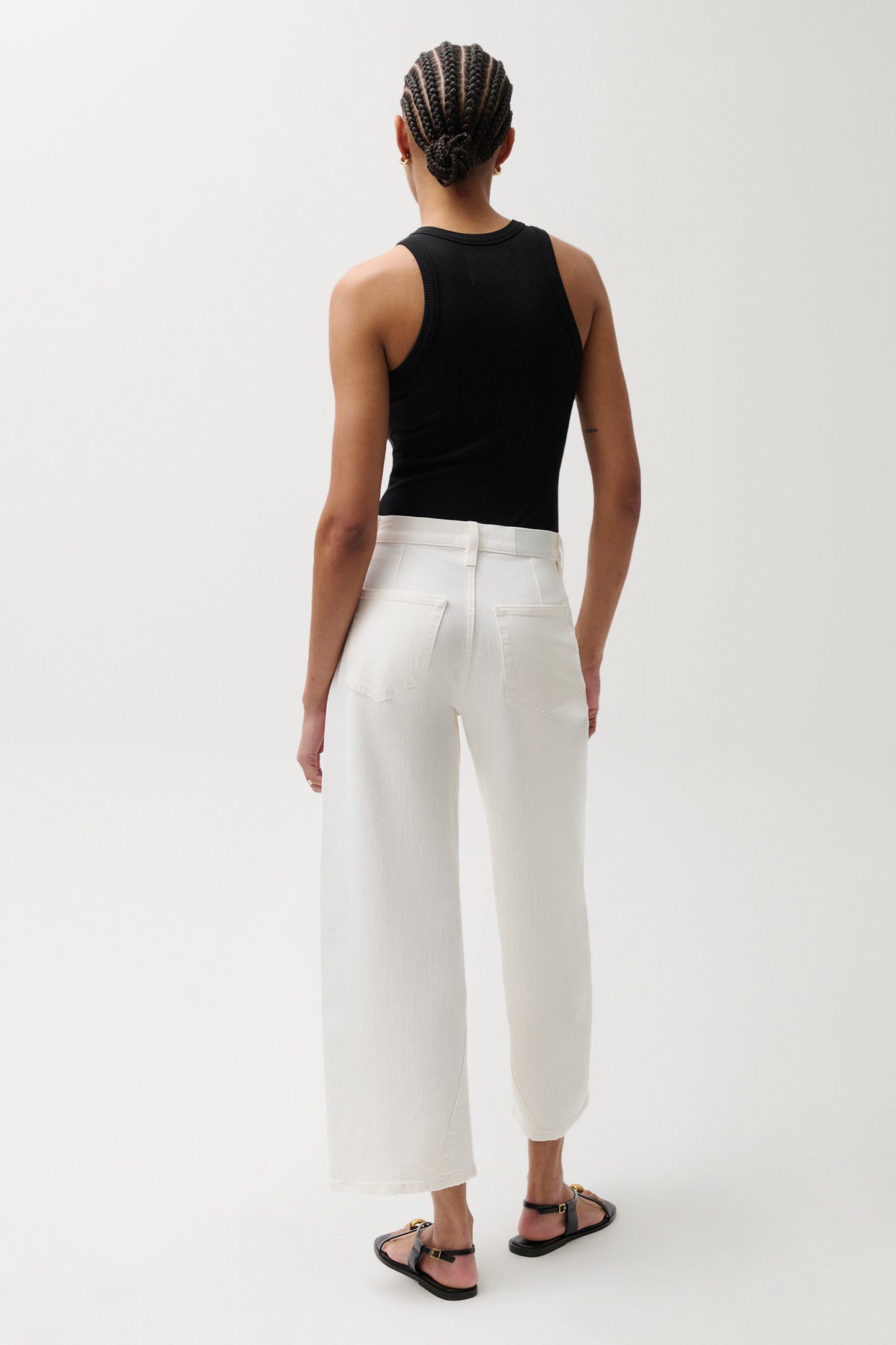 Pistola Kyra Ankle High Rise Bowed Ankle - Antique White high rise jeans