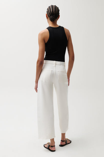Pistola Kyra Ankle High Rise Bowed Ankle - Antique White high rise jeans