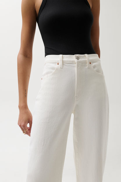 Pistola Kyra Ankle High Rise Bowed Ankle - Antique White high rise jeans