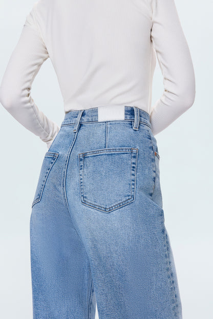 PETITE Kyra Ankle High Rise Bowed Jean - Terrace