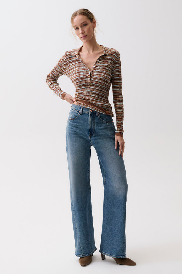 Kyra High Rise Bowed Wide Leg - Eureka