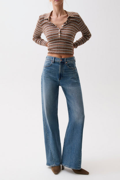 PETITE Kyra High Rise Bowed Wide Leg - Eureka