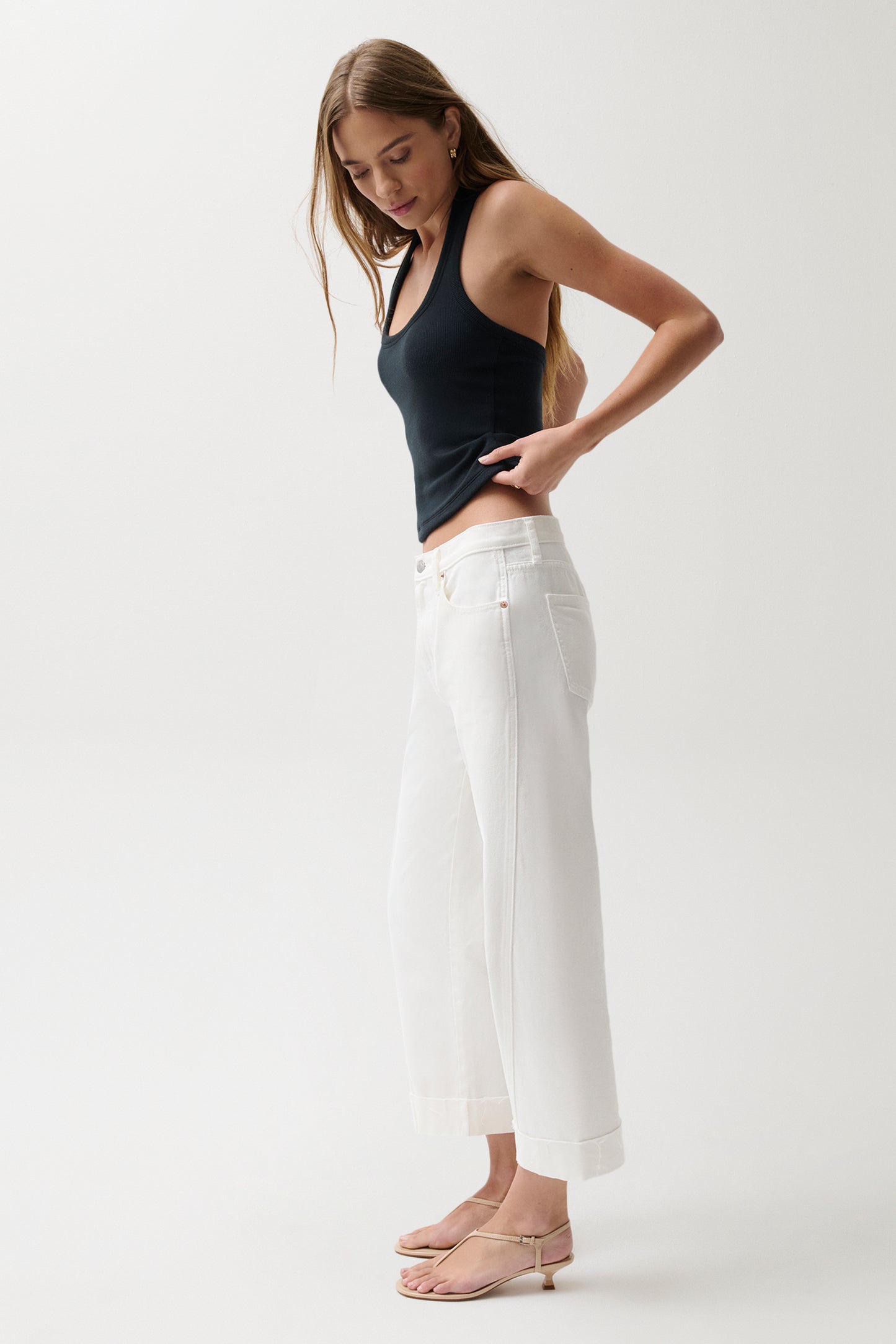 Kacey Mid Rise Cuffed Boyfriend - Optic White