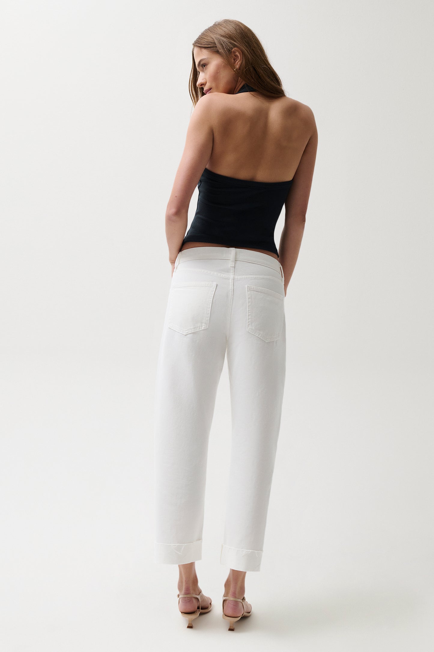 Kacey Mid Rise Cuffed Boyfriend - Optic White