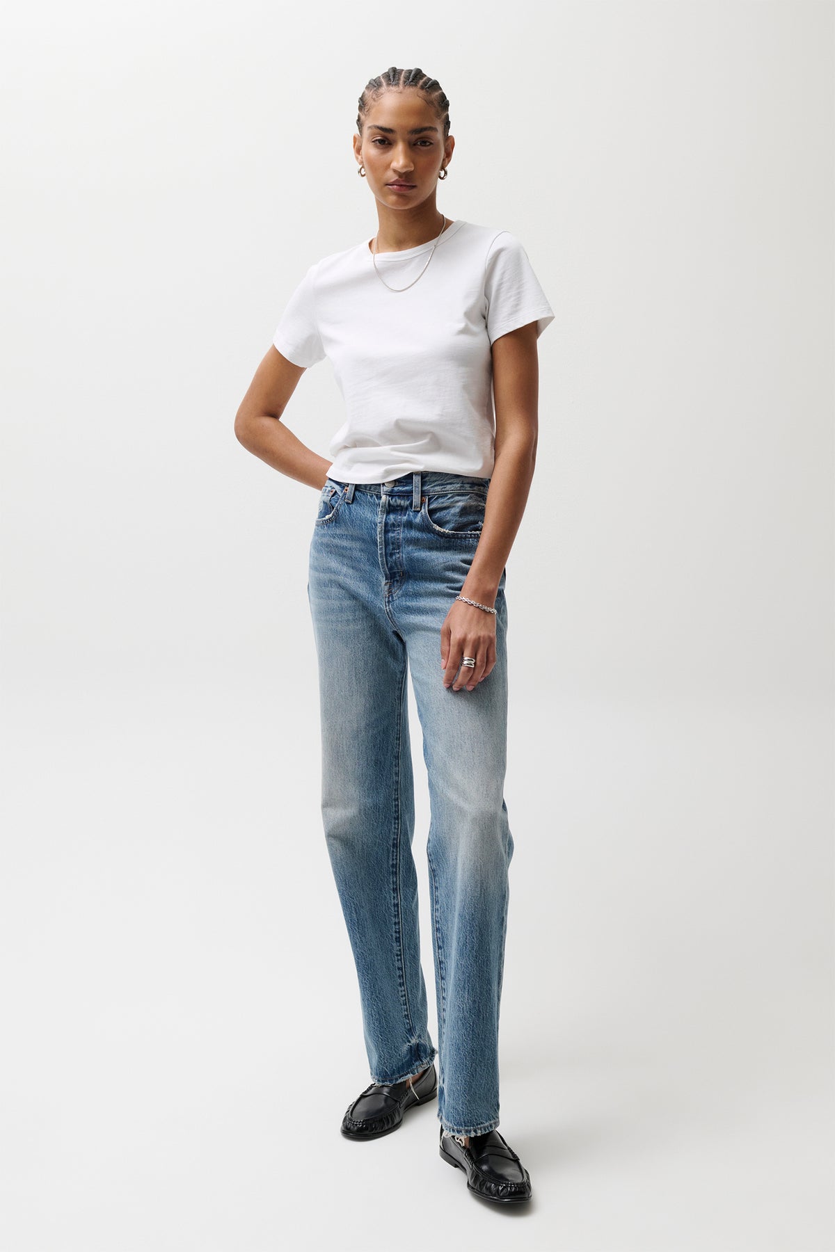 Cassie Super High Rise Straight Jean Serpentine Vintage