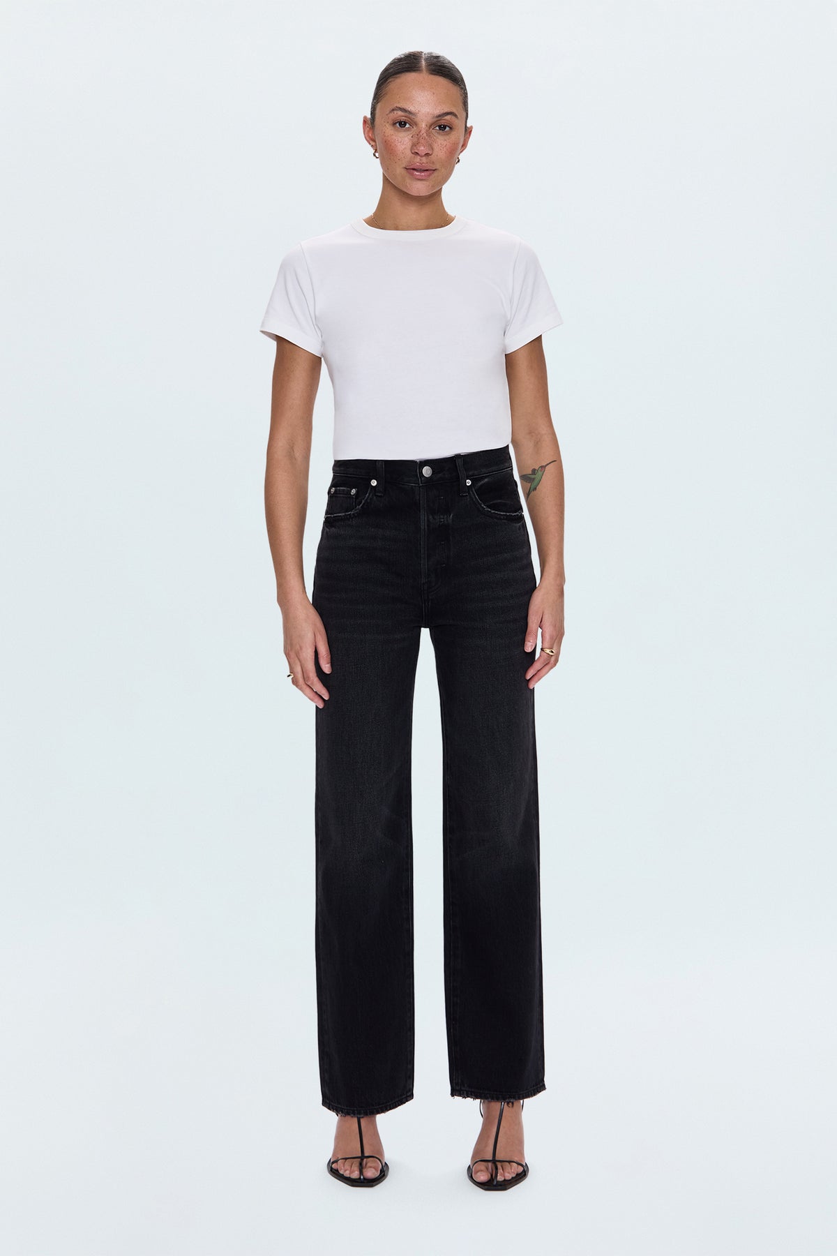 PETITE Cassie Super High Rise Straight Jean Stormy
