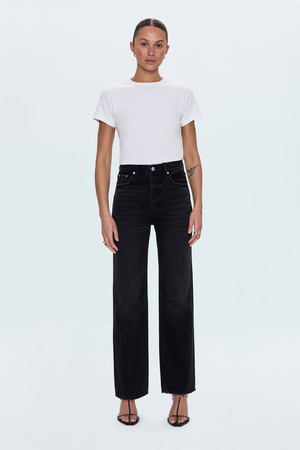 PETITE Cassie Super High Rise Straight Jean - Stormy