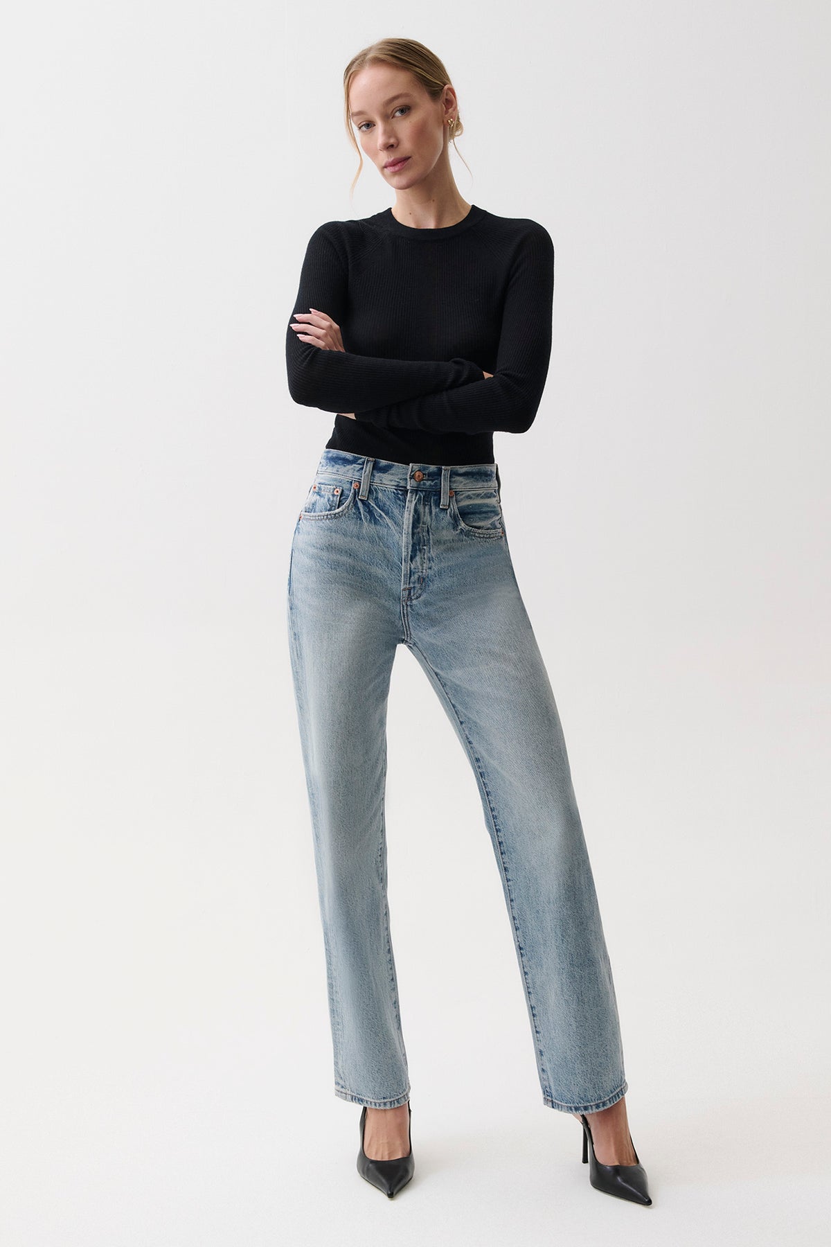 Cassie Super High Rise Straight Jean - Bramble