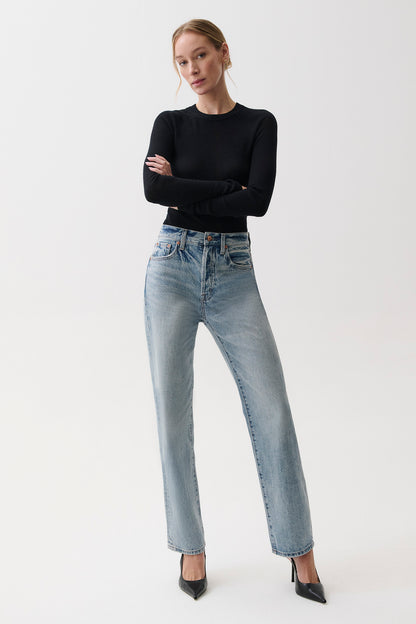 Cassie Super High Rise Straight Jean - Bramble