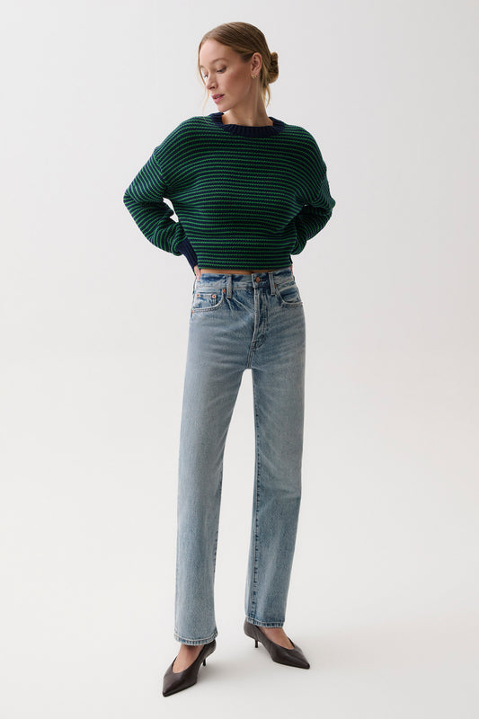 Cassie Super High Rise Straight Jean - Bramble
