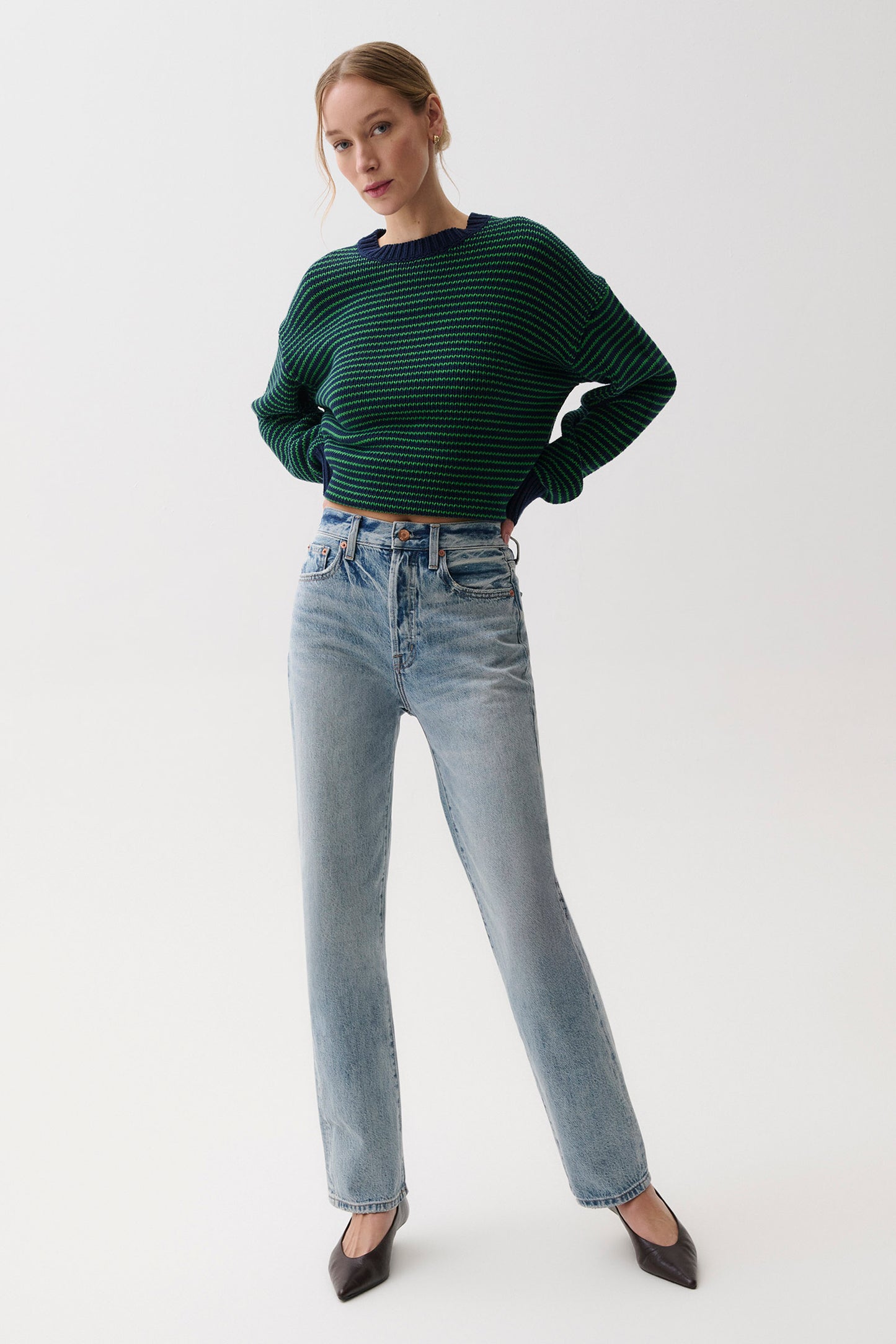 Cassie Super High Rise Straight Jean - Bramble