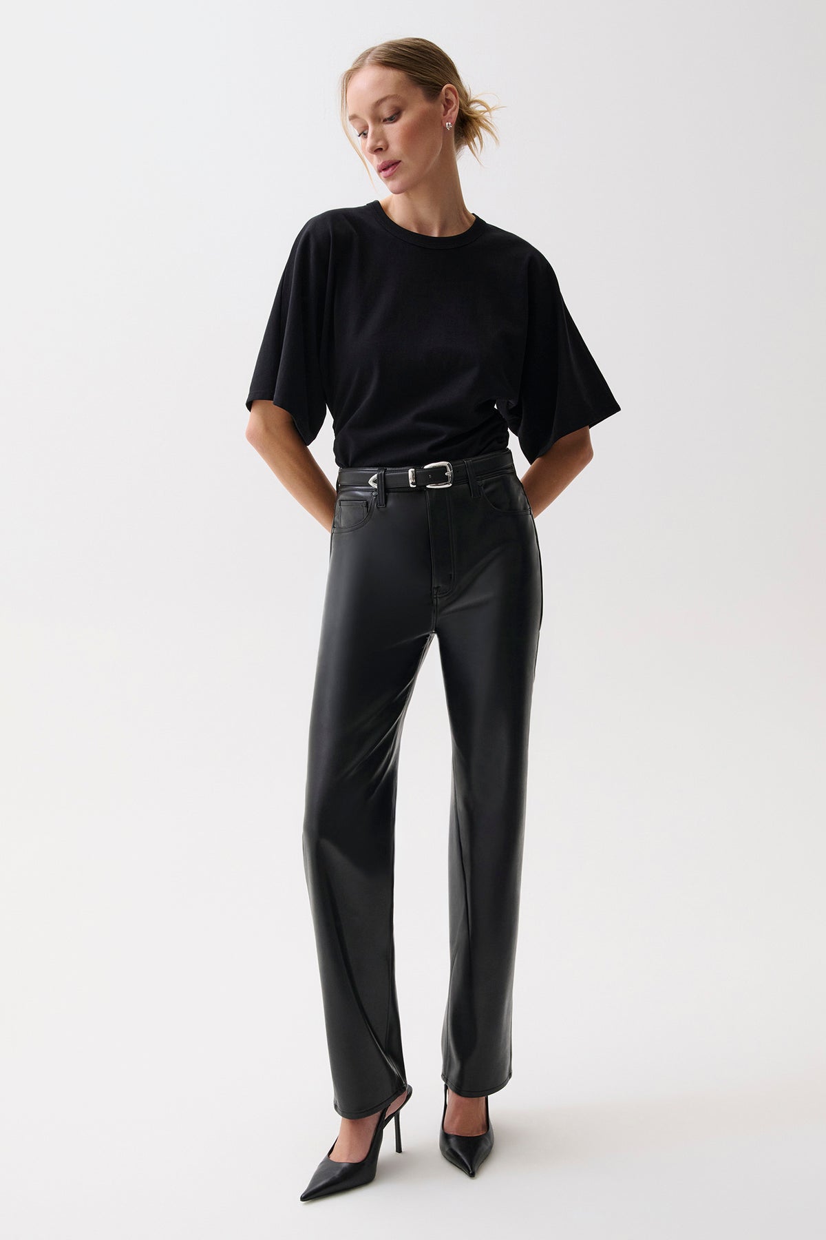 Cassie Super High Rise Straight Pant Onyx