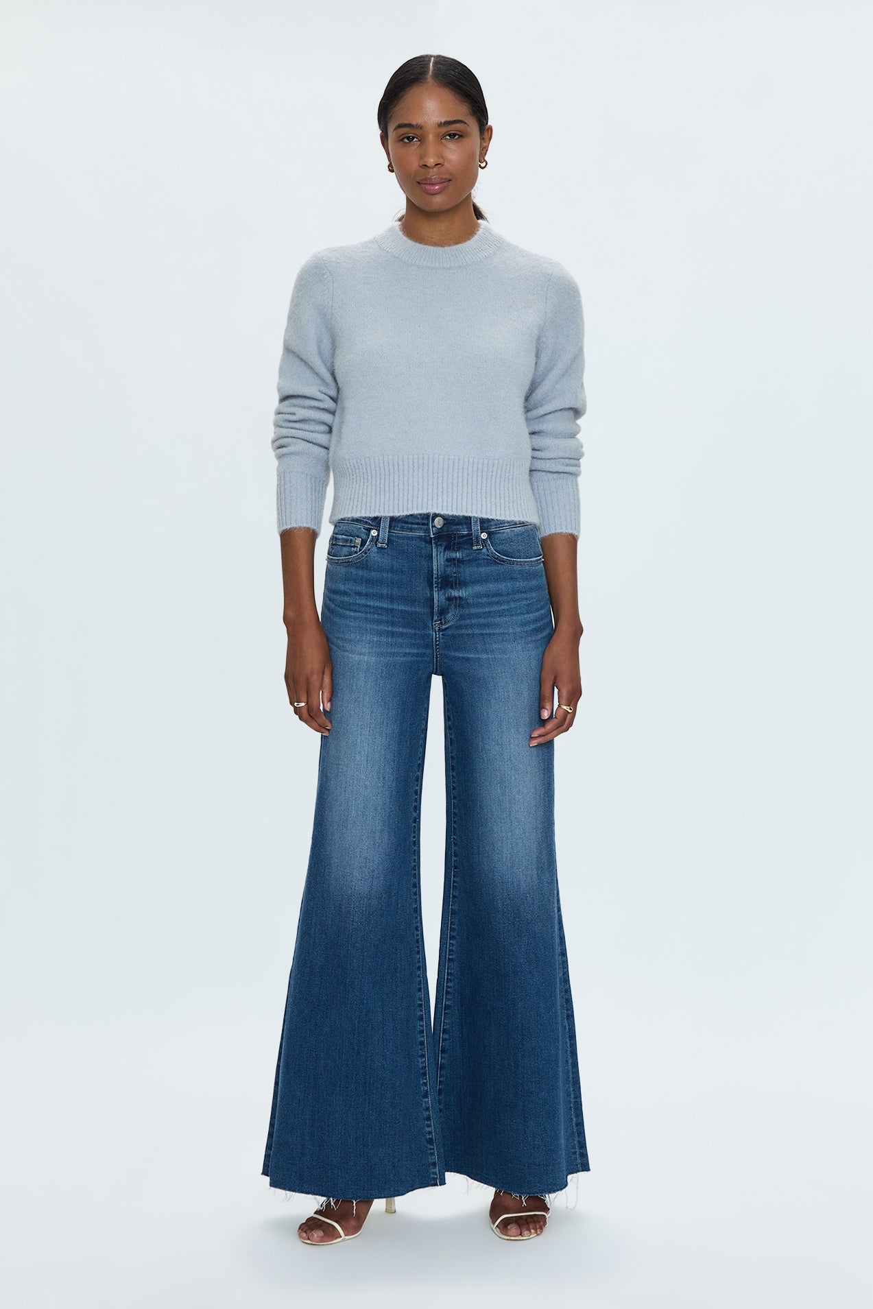 PETITE Izzy Mid Rise Wide Leg Jean - Study
