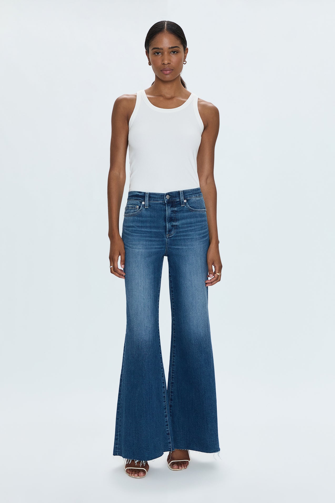 PETITE Izzy Mid Rise Wide Leg Jean - Study