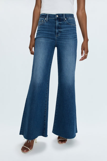 PETITE Izzy Mid Rise Wide Leg Jean - Study