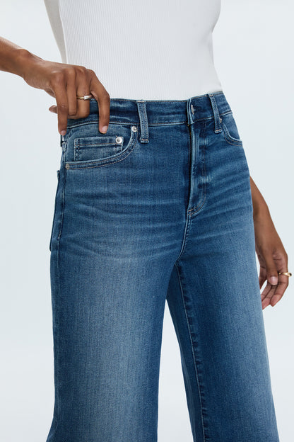 PETITE Izzy Mid Rise Wide Leg Jean - Study
