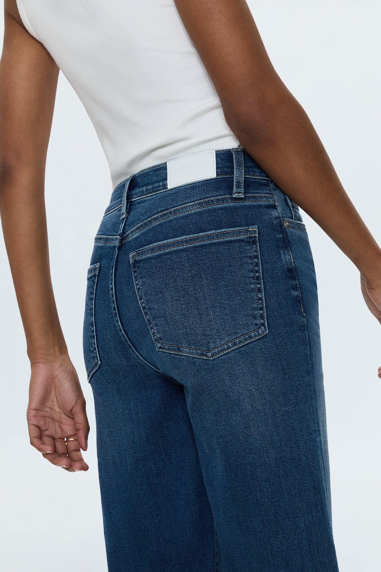 PETITE Izzy Mid Rise Wide Leg Jean - Study