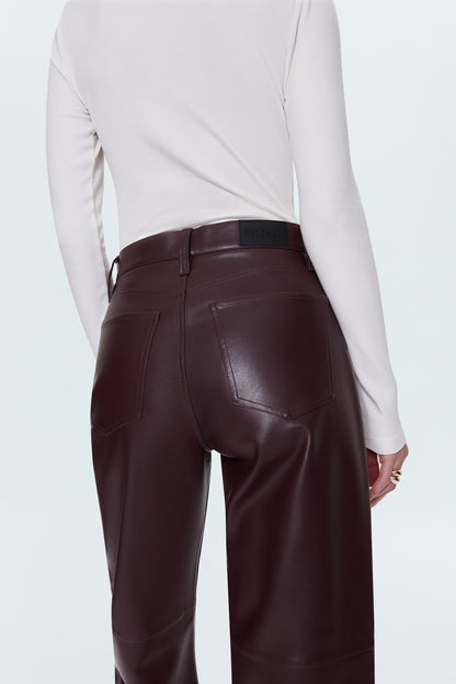Jett High Rise Bowed Straight Pant - Cabernet
