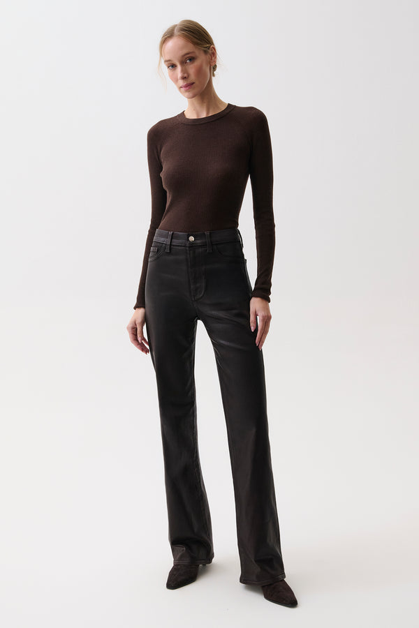Evie High Rise Slim Boot - Coated Mocha