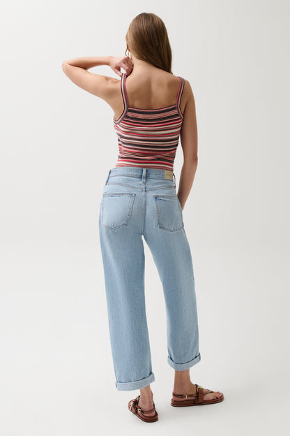 Pistola Donny Rolled Hem Boyfriend Jean - Old Blues jeans