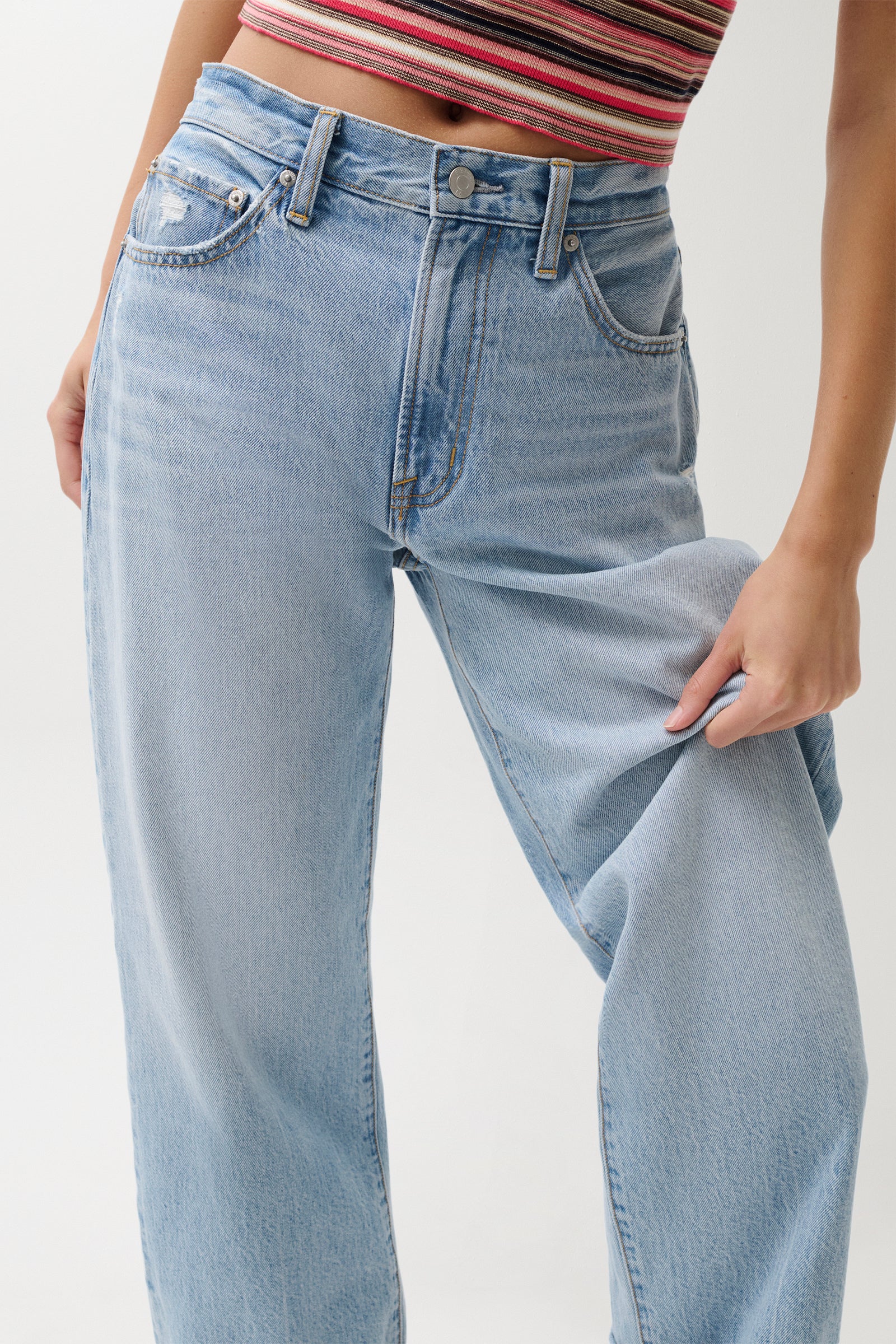 Pistola Donny Rolled Hem Boyfriend Jean - Old Blues jeans