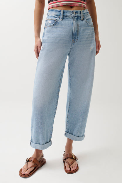 Pistola Donny Rolled Hem Boyfriend Jean - Old Blues jeans