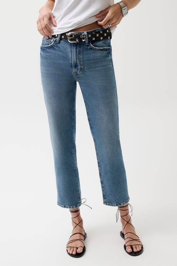 Aleks Mid Rise Straight Cropped Jean - River