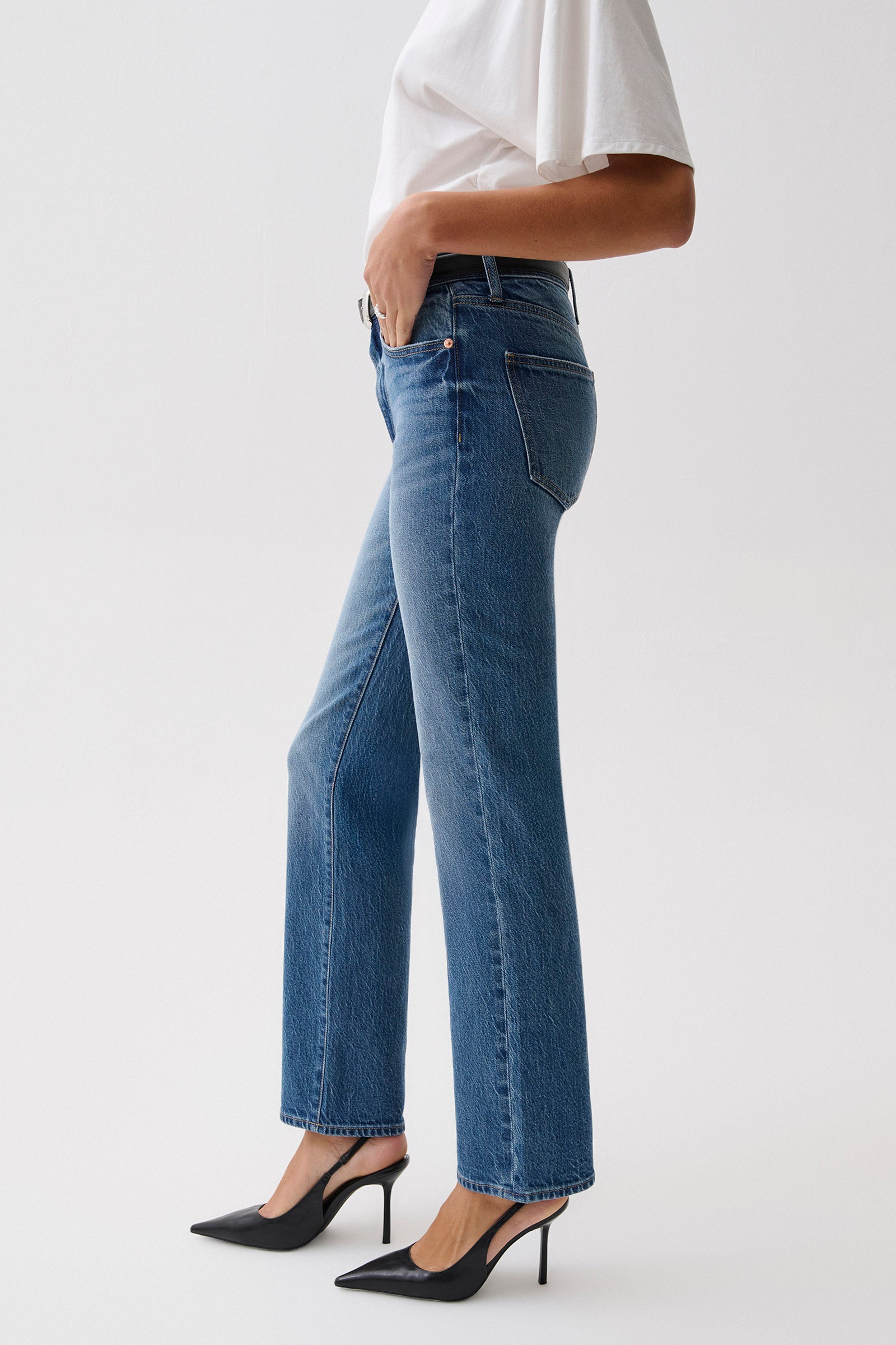 Aleks Mid Rise Straight - Sea Salt – Pistola Denim