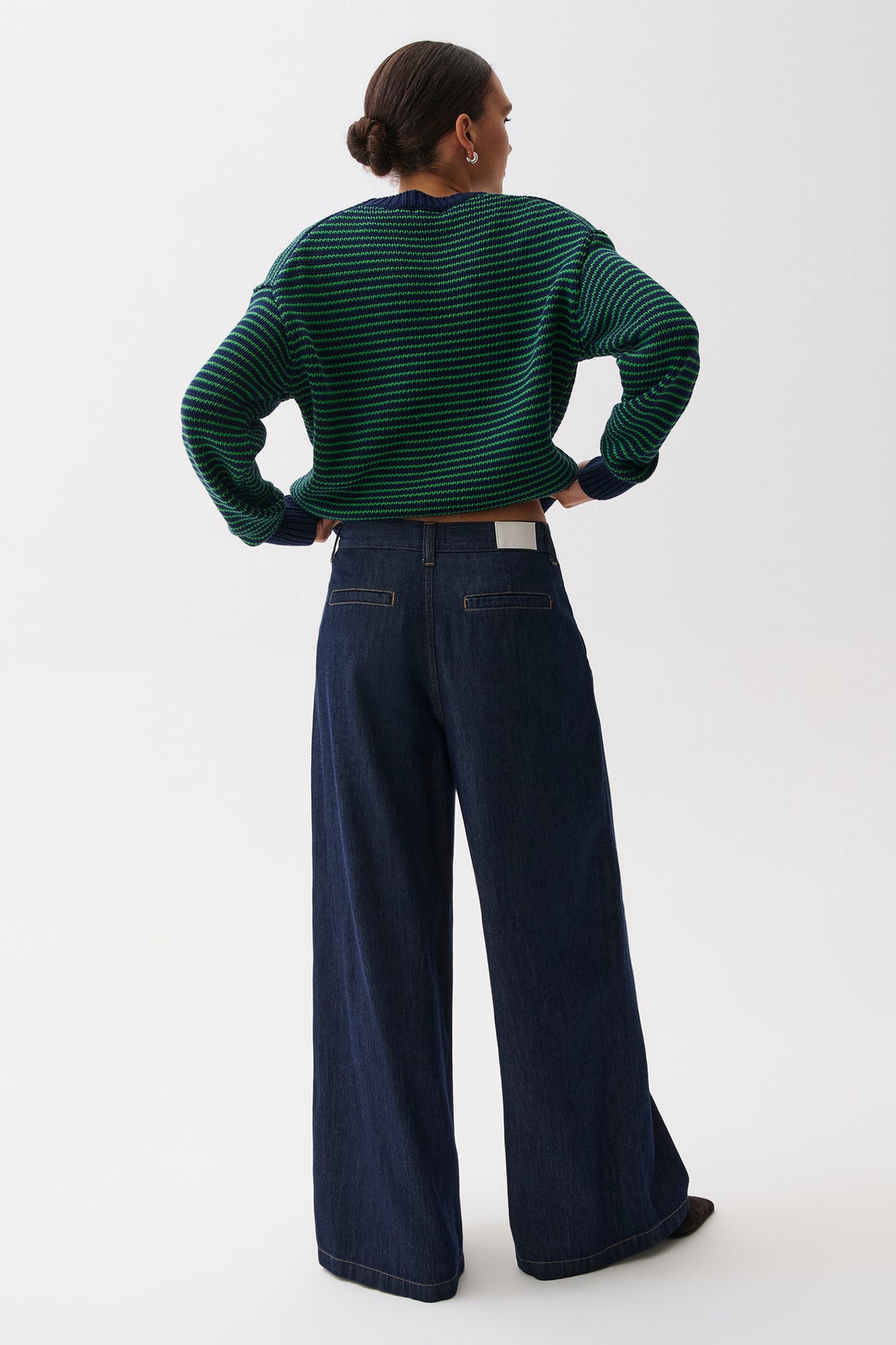 Delphine Pleated Denim Wide Leg - Force